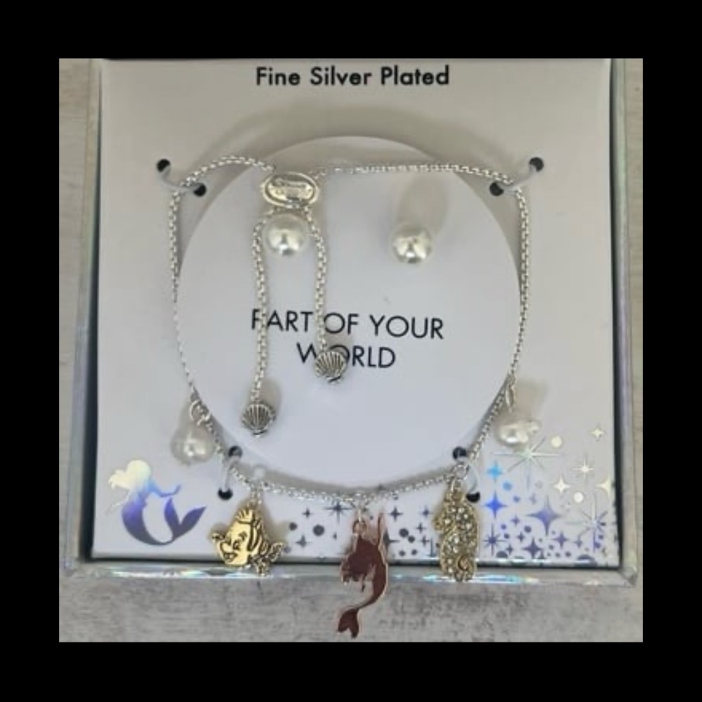 ⚡️Disney "Part Of Your World" Bracelet & Pearl Earrings - Picture 2 of 3